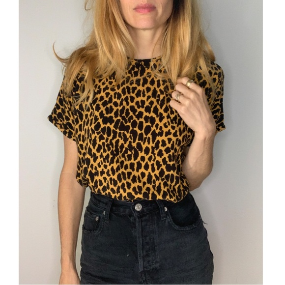 Vintage Leopard Animal Print Blouse Top - Picture 12 of 15